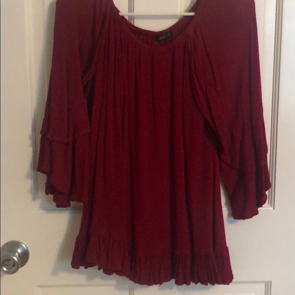 Maroon Flowy Top